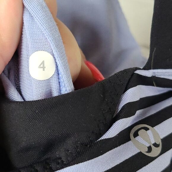 Lululemon Run Athletic Tank Top Gray/Black Stripe Coolmax Power Luxtreme Loose - Picture 8 of 9